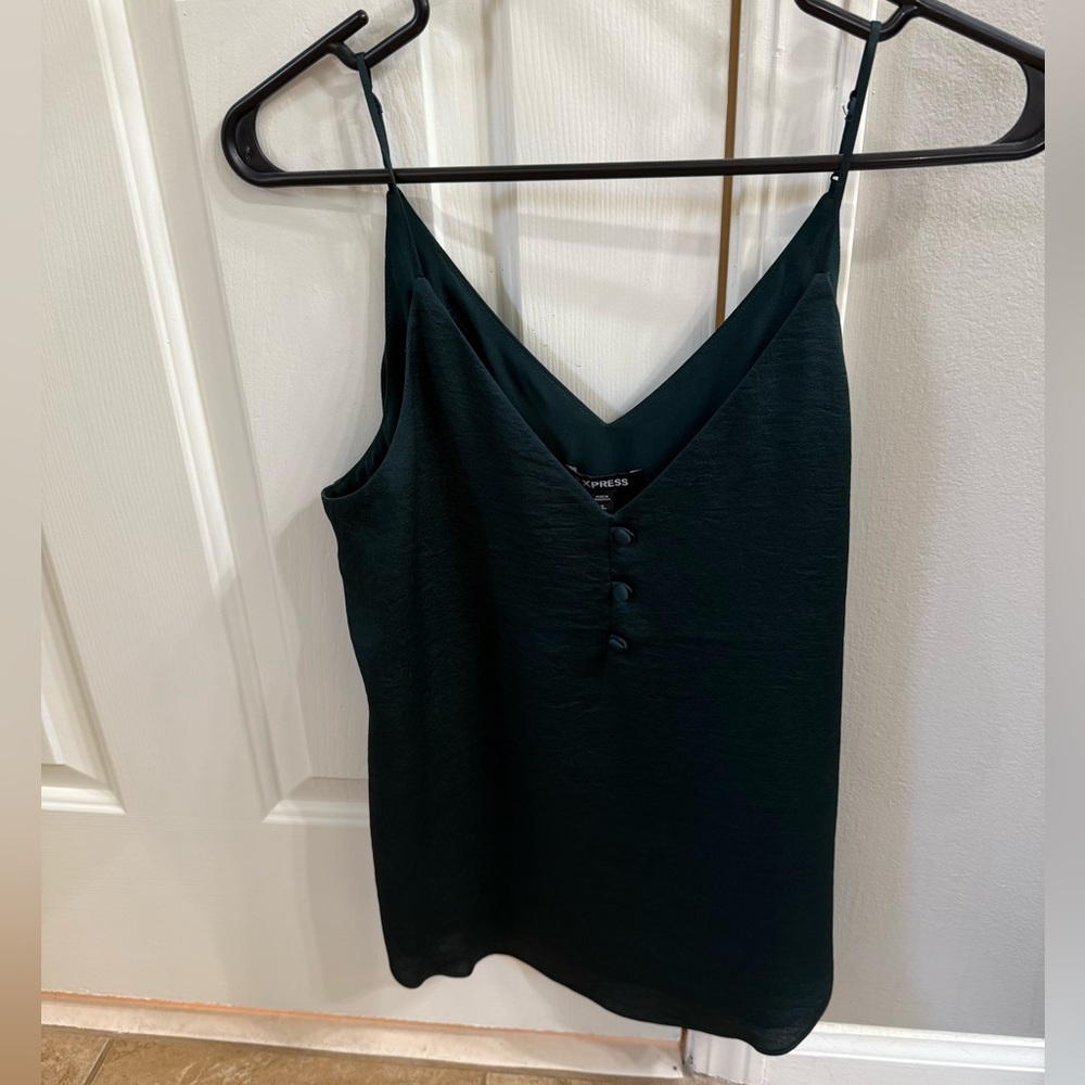 Express Women's Dark Green Camisole Top